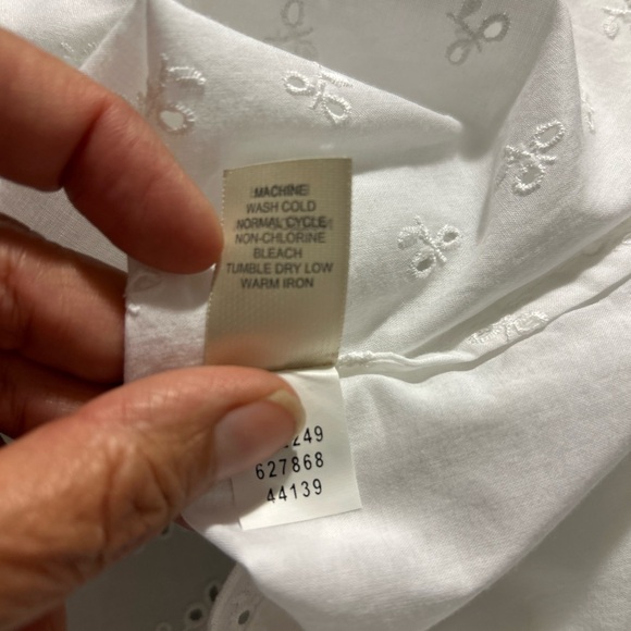 J Jill White Eyelet Lace Button Up Top Blouse Cotton XL NWT Cotton Cottagecore - Picture 12 of 13